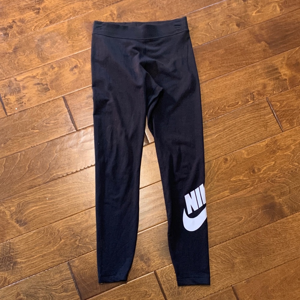 Nike Black Leggings with White Logo